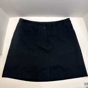 Nike Golf Dri-Fit Black Skort Size 4 Activewear Skirt Shorts Lined Button Zip